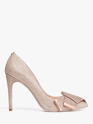 Ted Baker Iinesm Stiletto Heel Court Shoes, Gold, 2