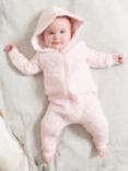 Purebaby Organic Cotton Quilted Grow Suit, Pale Pink Melange