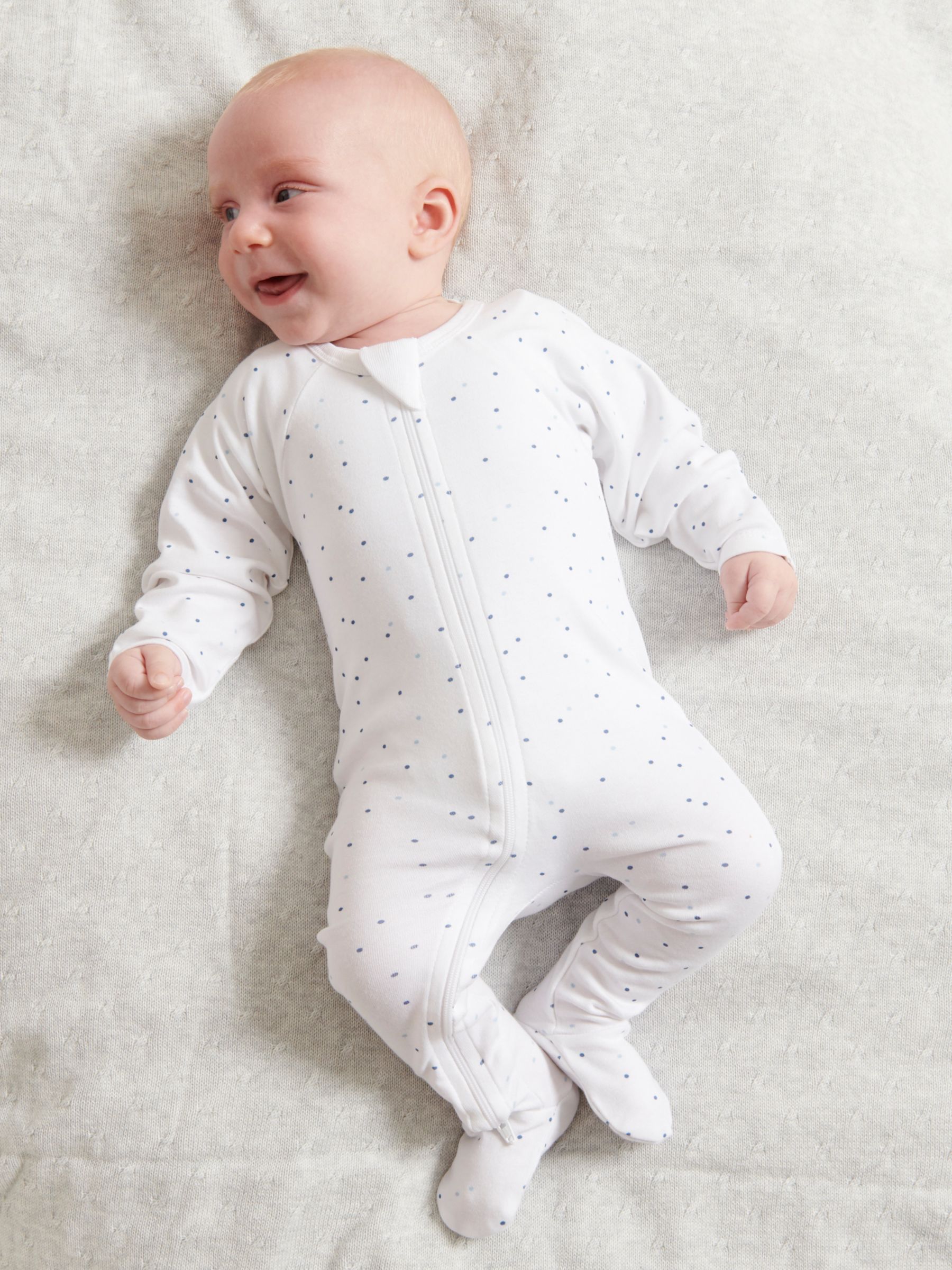 Purebaby Grow Suit, Pack of 2, Light Blue at John Lewis & Partners