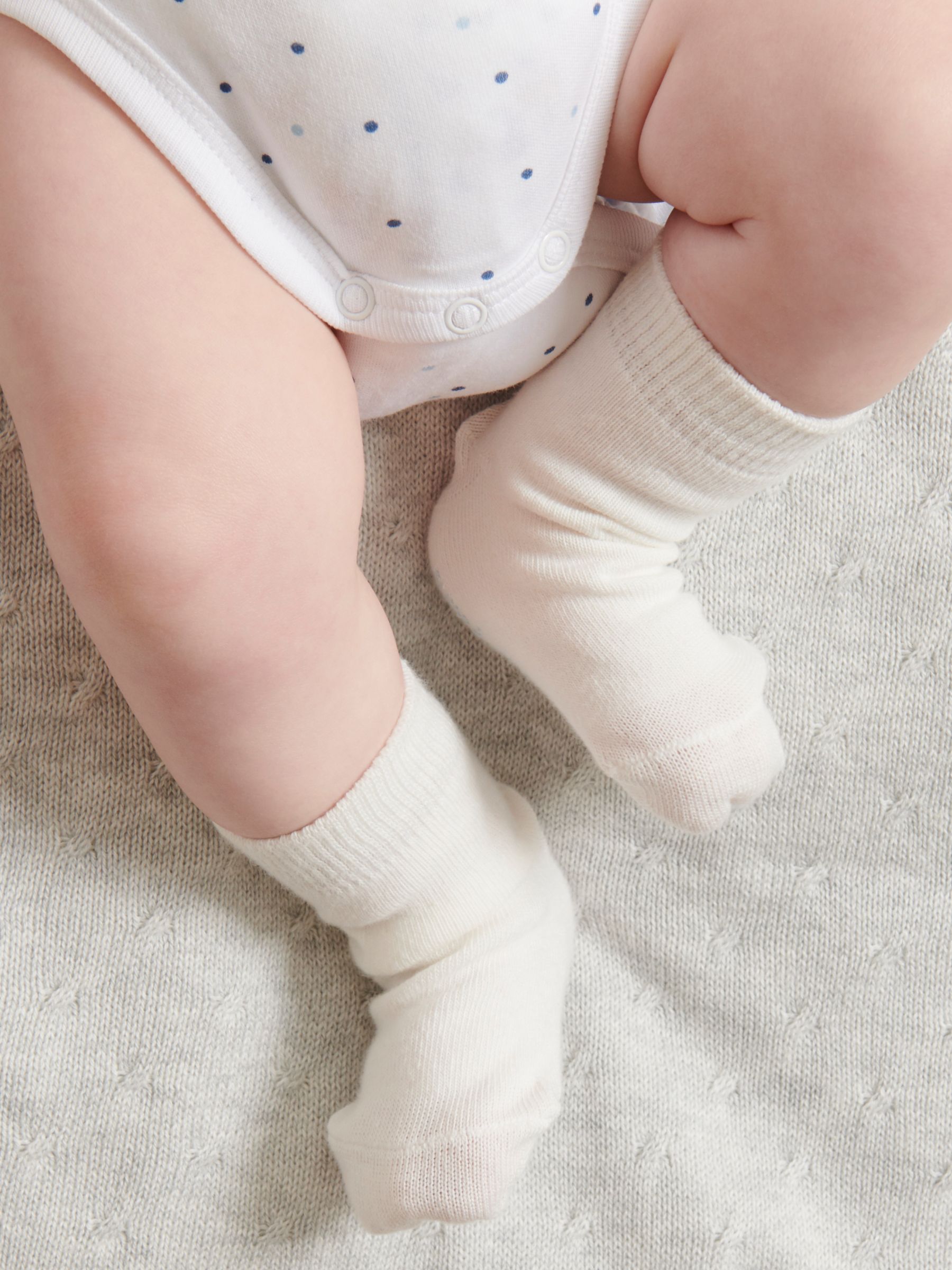 Purebaby Socks, Pack of 3, Blue, 0-3 months