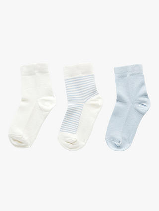Purebaby Socks, Pack of 3, Blue