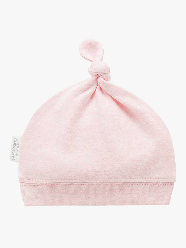 Purebaby Knot Hat, Light Pink