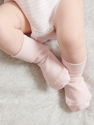 Purebaby Socks, Pack of 3, Light Pink