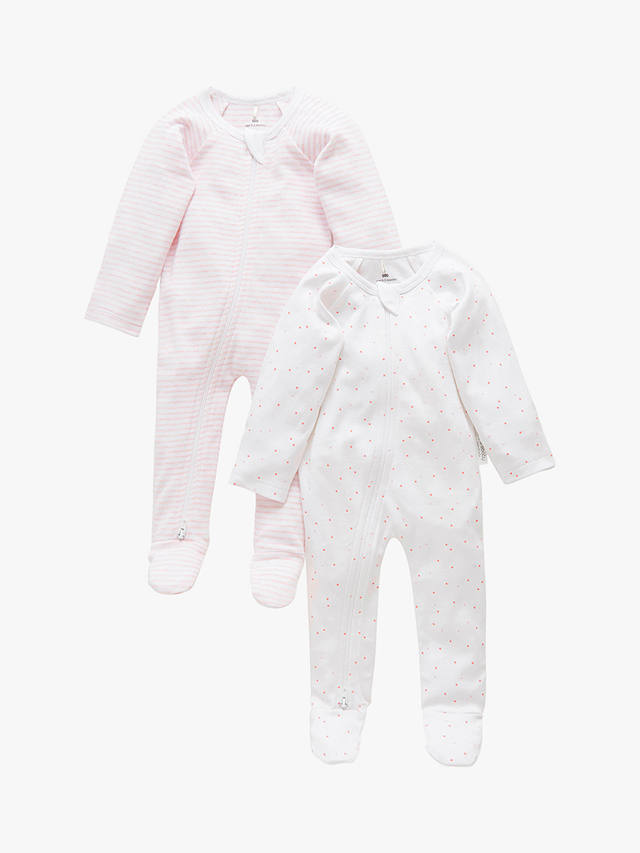 Purebaby Grow Suit, Pack of 2, Light Pink