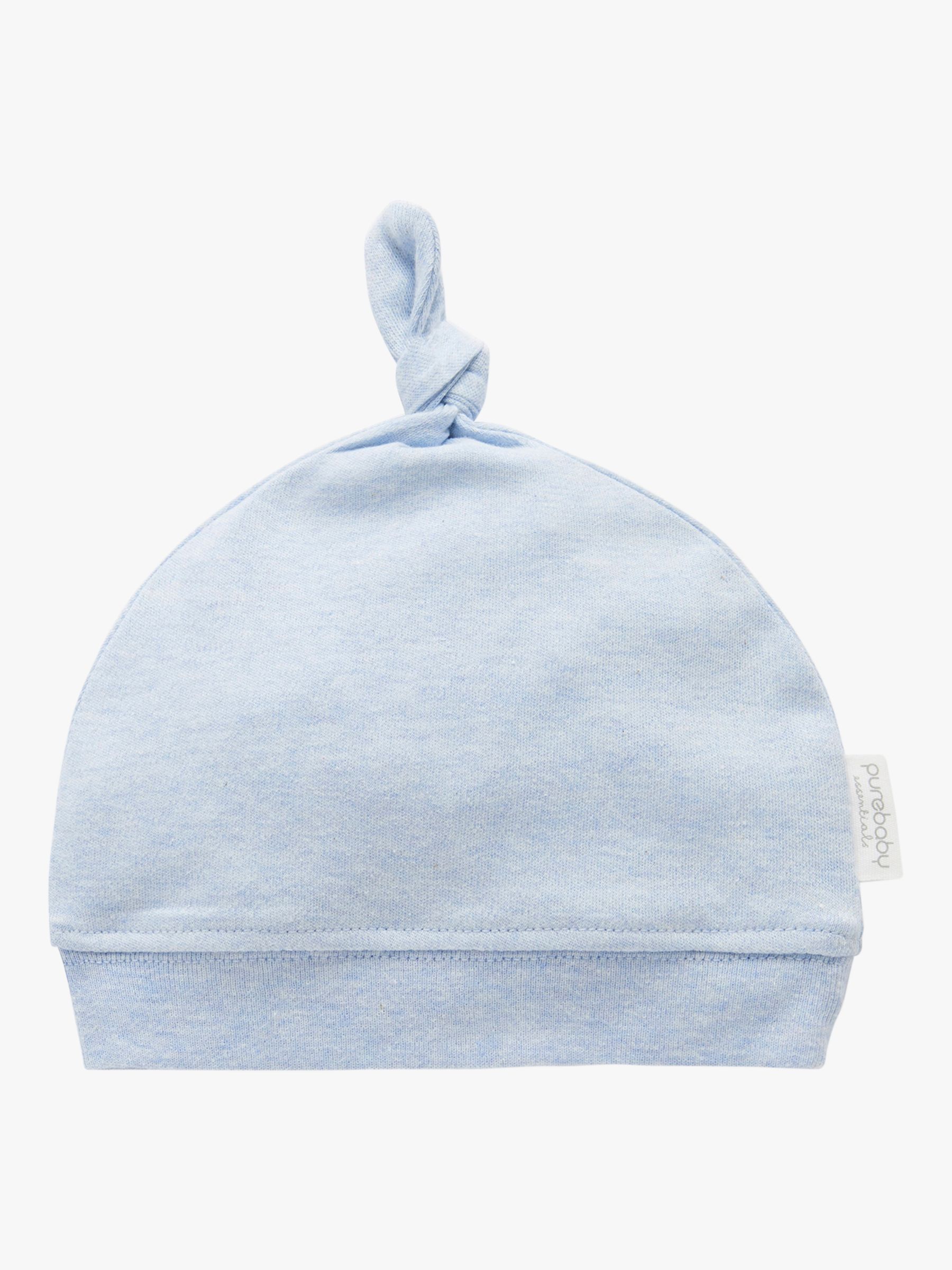 Purebaby Knot Hat, Light Blue, Early Baby