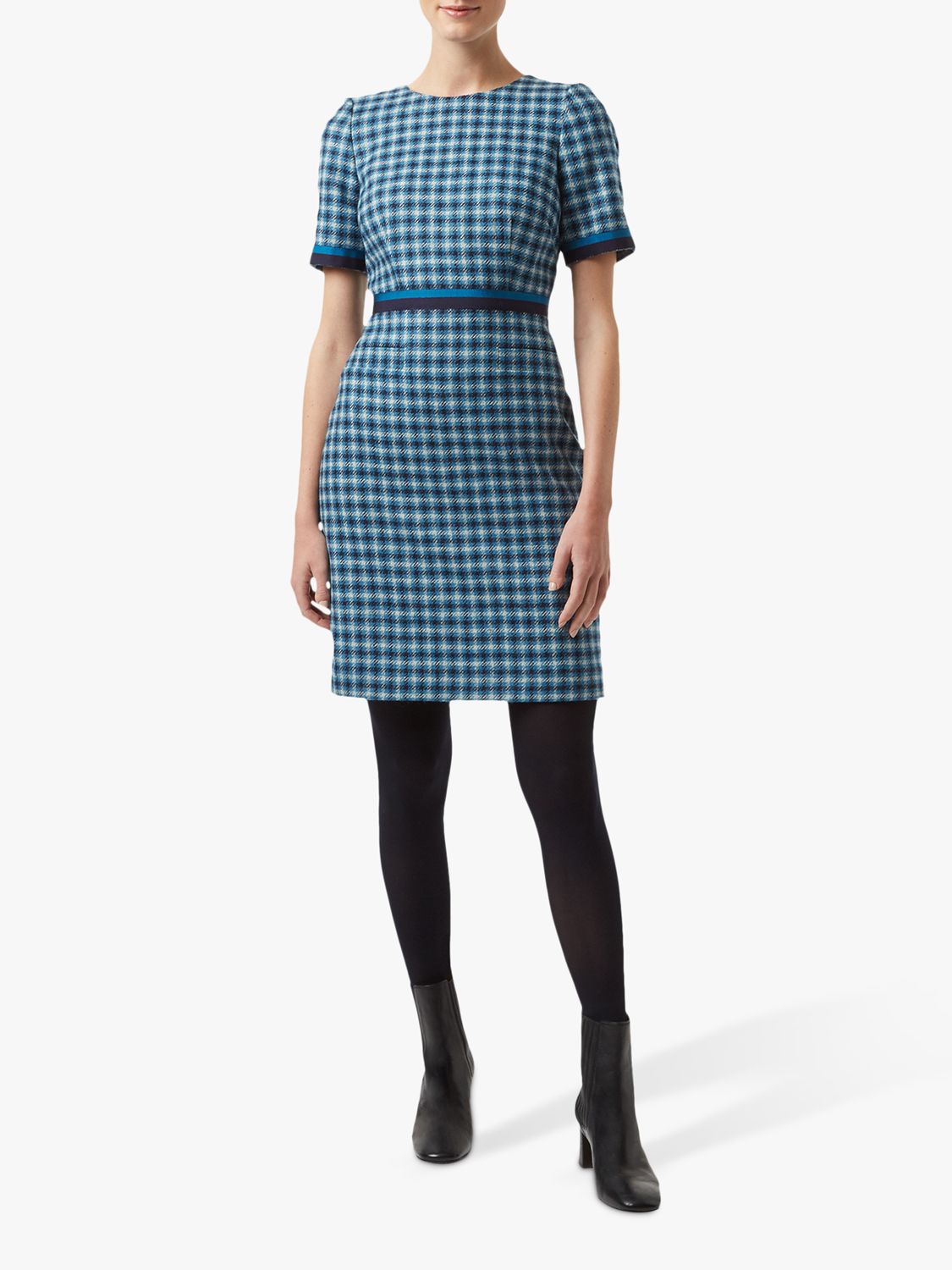 Hobbs Elodie Wool Dress, Kingfisher Blue at John Lewis & Partners