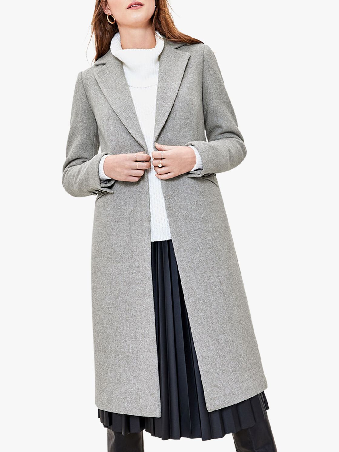 Oasis Premium Long Coat, Mid Grey