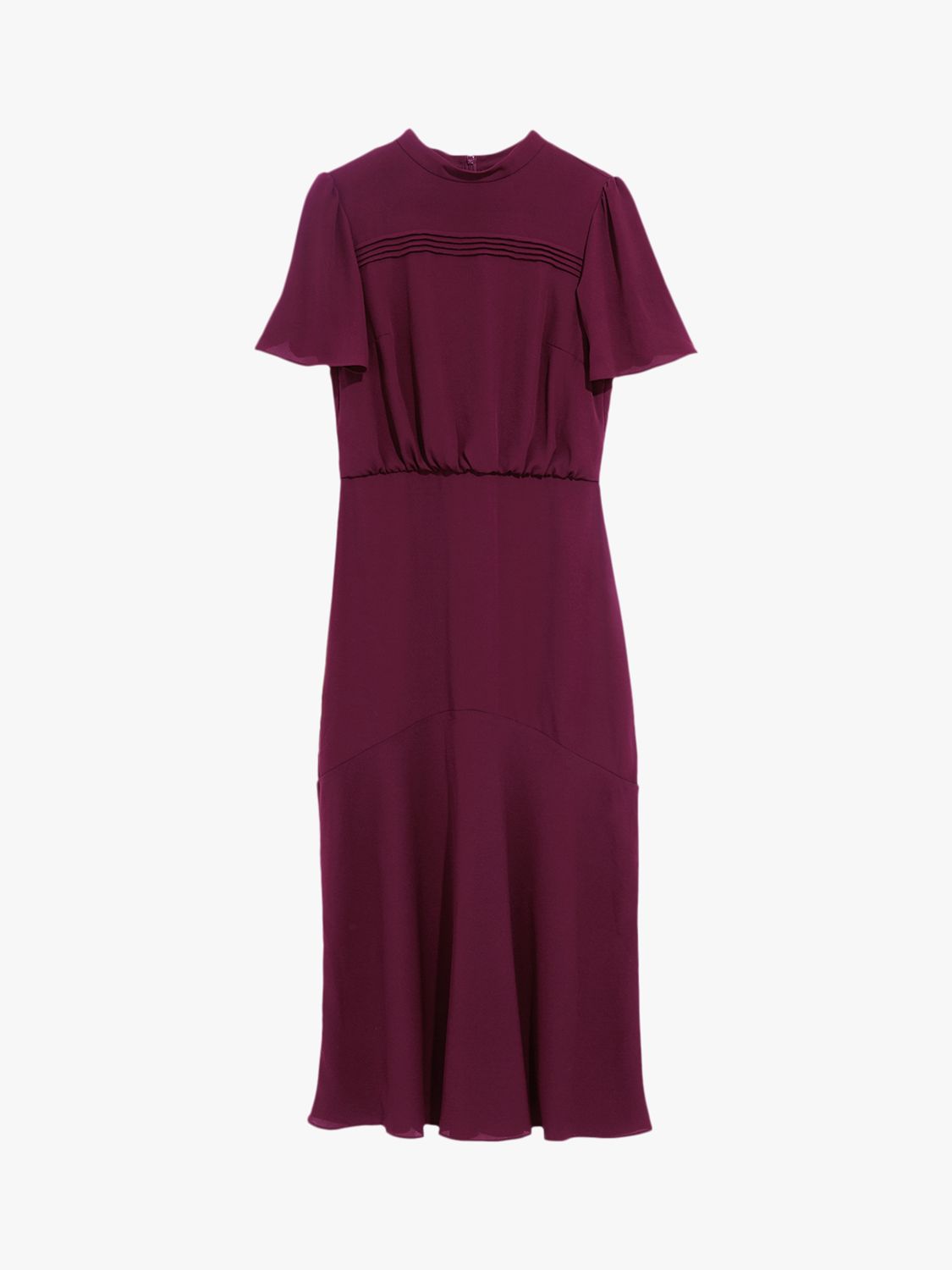 Oasis Pinktuck Midi Dress, Burgundy