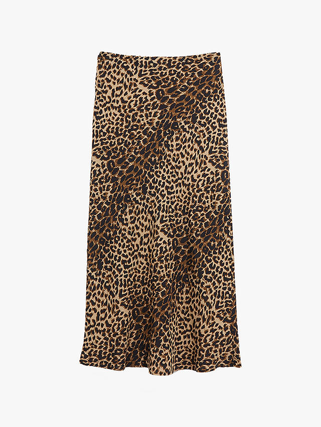 Oasis Leopard Print Midi Skirt, Animal at John Lewis & Partners