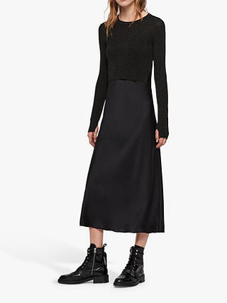 AllSaints Kowlo Shine Removable Jumper Dress, Black