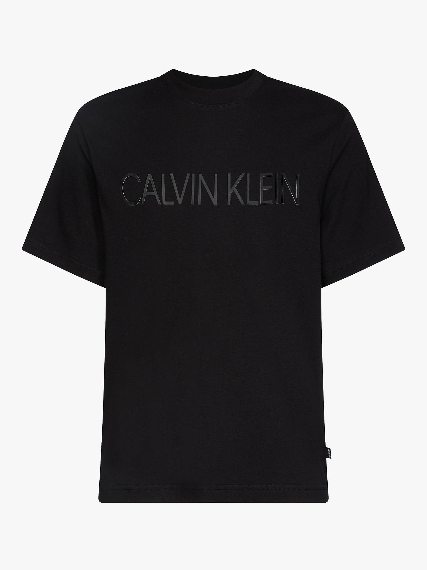 Calvin Klein 2-Tone Logo Cotton Jersey T-Shirt, Calvin Black at John ...