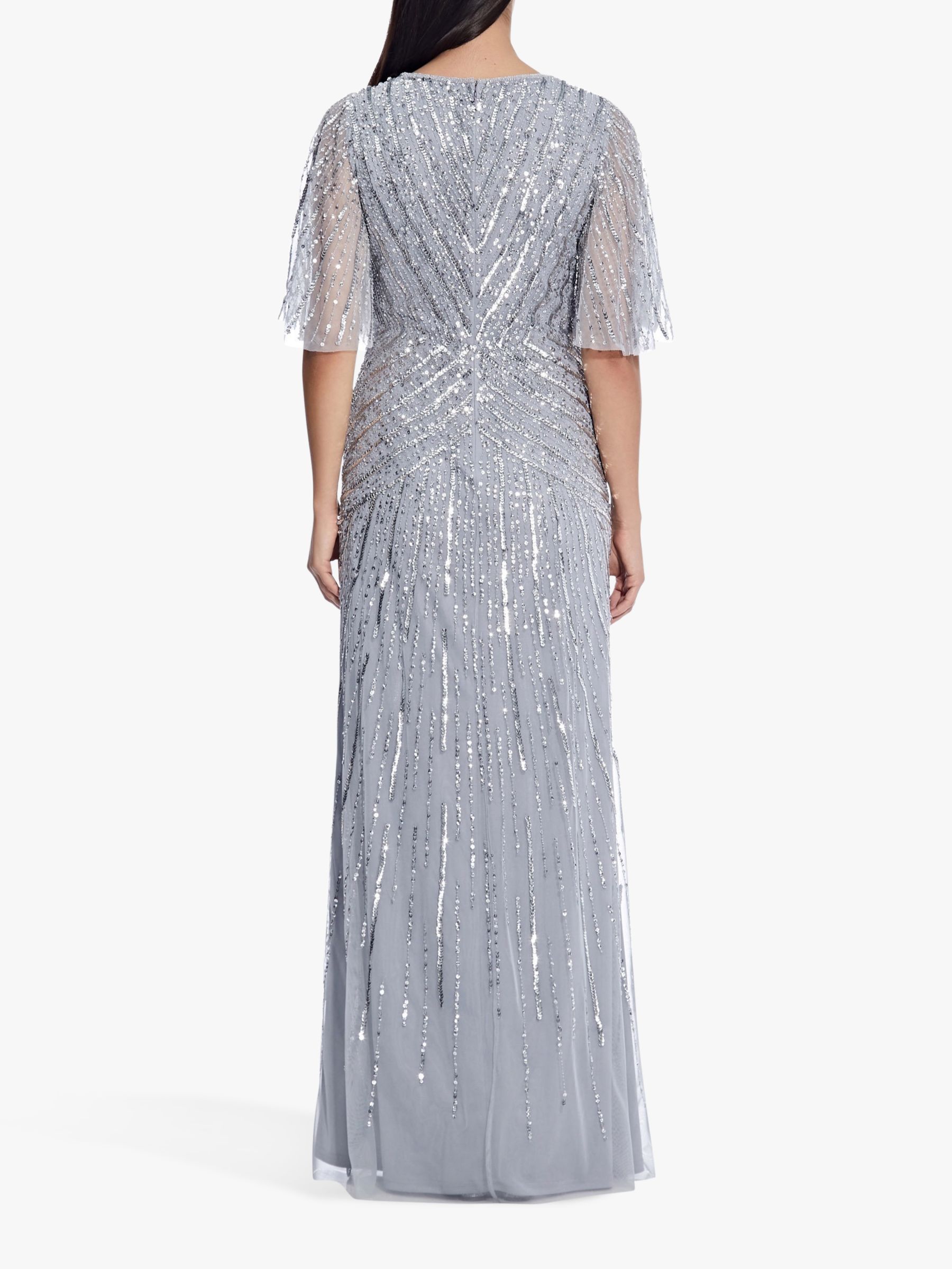 Adrianna Papell Flutter Beaded Dress Dress, Silvermist