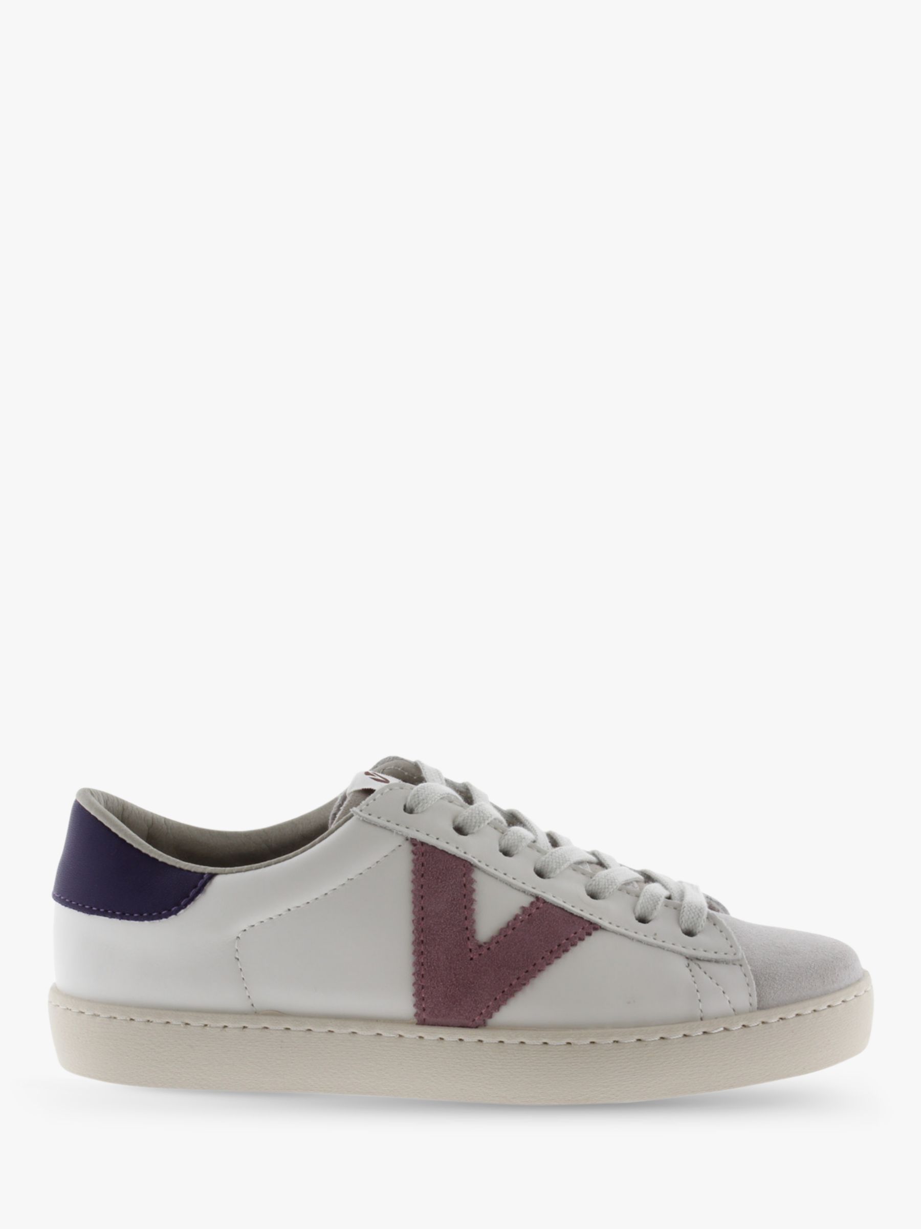 Victoria Shoes Berlin Contrast Detail Low Top Trainers, White/Multi
