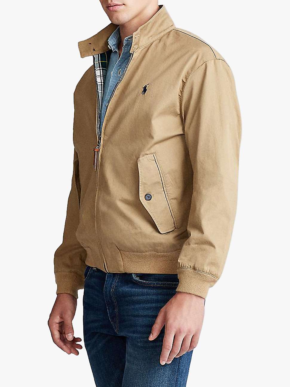 Polo Ralph Lauren Barracuda Cotton Twill Lined Jacket, Luxury Tan at John Lewis & Partners