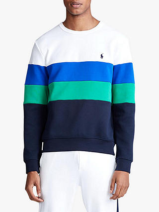 Polo Ralph Lauren Colour Block Sweatshirt, White/Multi