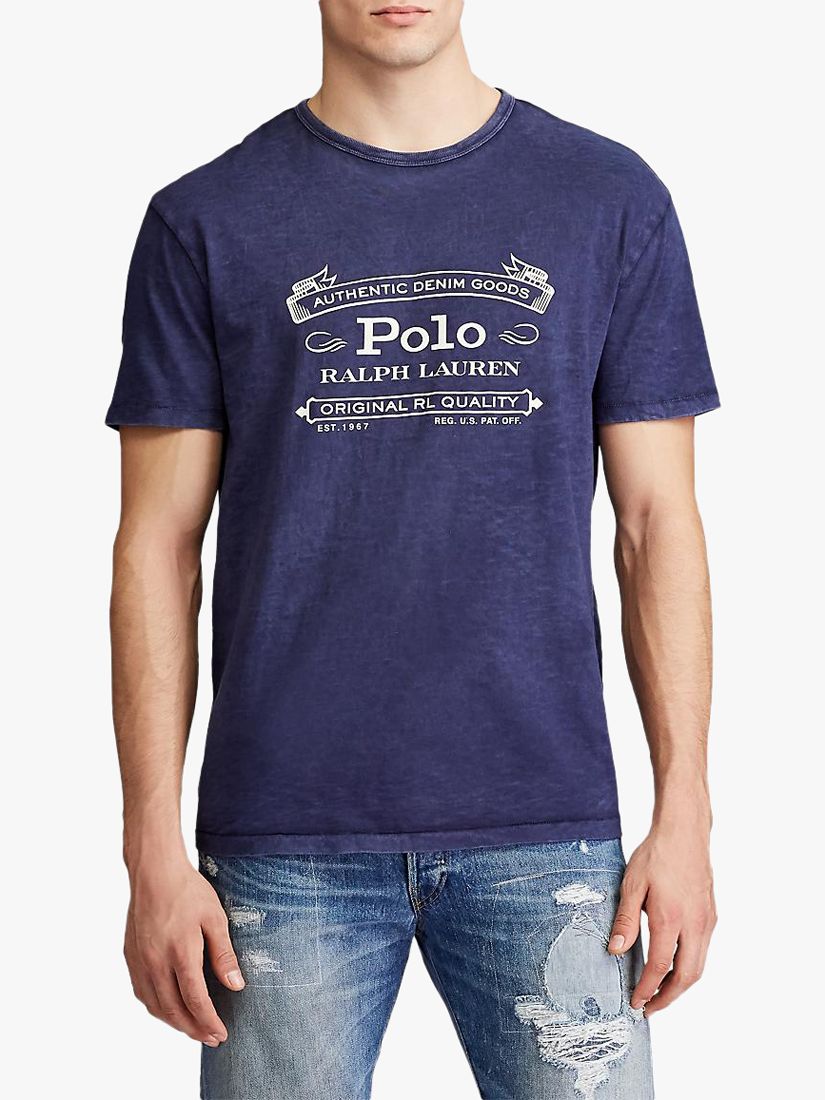 Polo Ralph Lauren Vintage Logo Custom Slim Fit Jersey T-Shirt, Cruise Navy