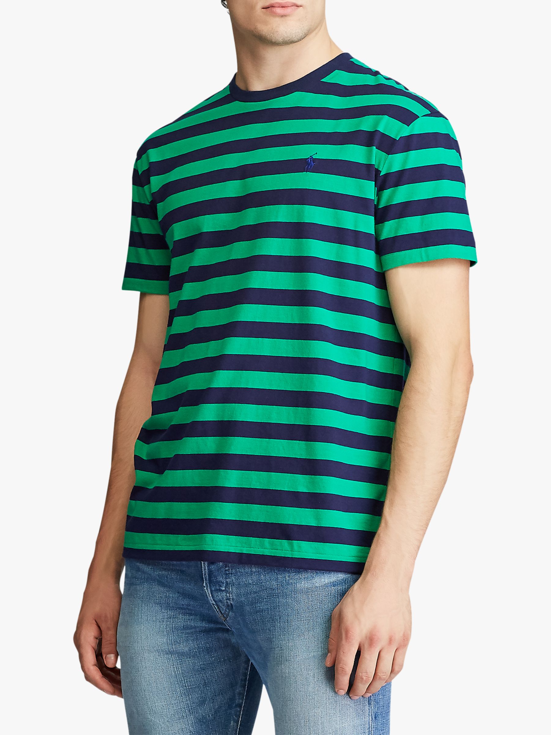 Polo Ralph Lauren Striped T-Shirt, Green/French Navy