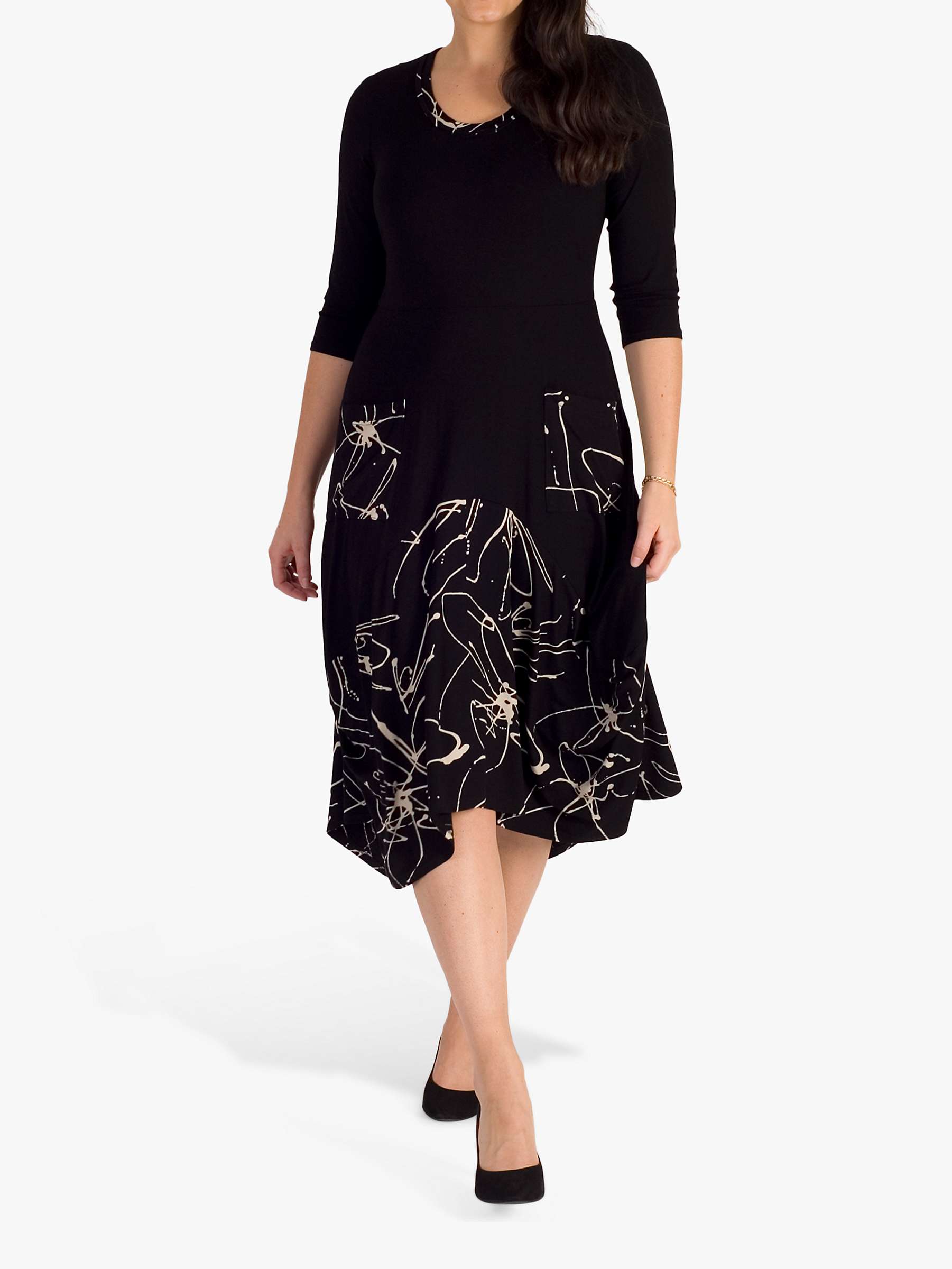 Buy Chesca Pocket Drape Dress, Black Online at johnlewis.com