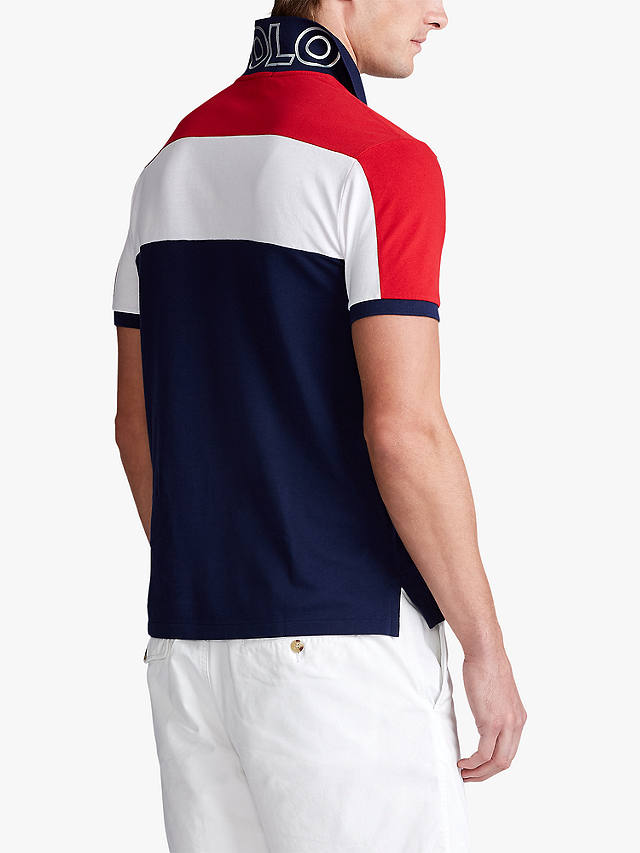 Polo Ralph Lauren Short Sleeve Colour Block Polo Shirt, Cruise Navy/Multi