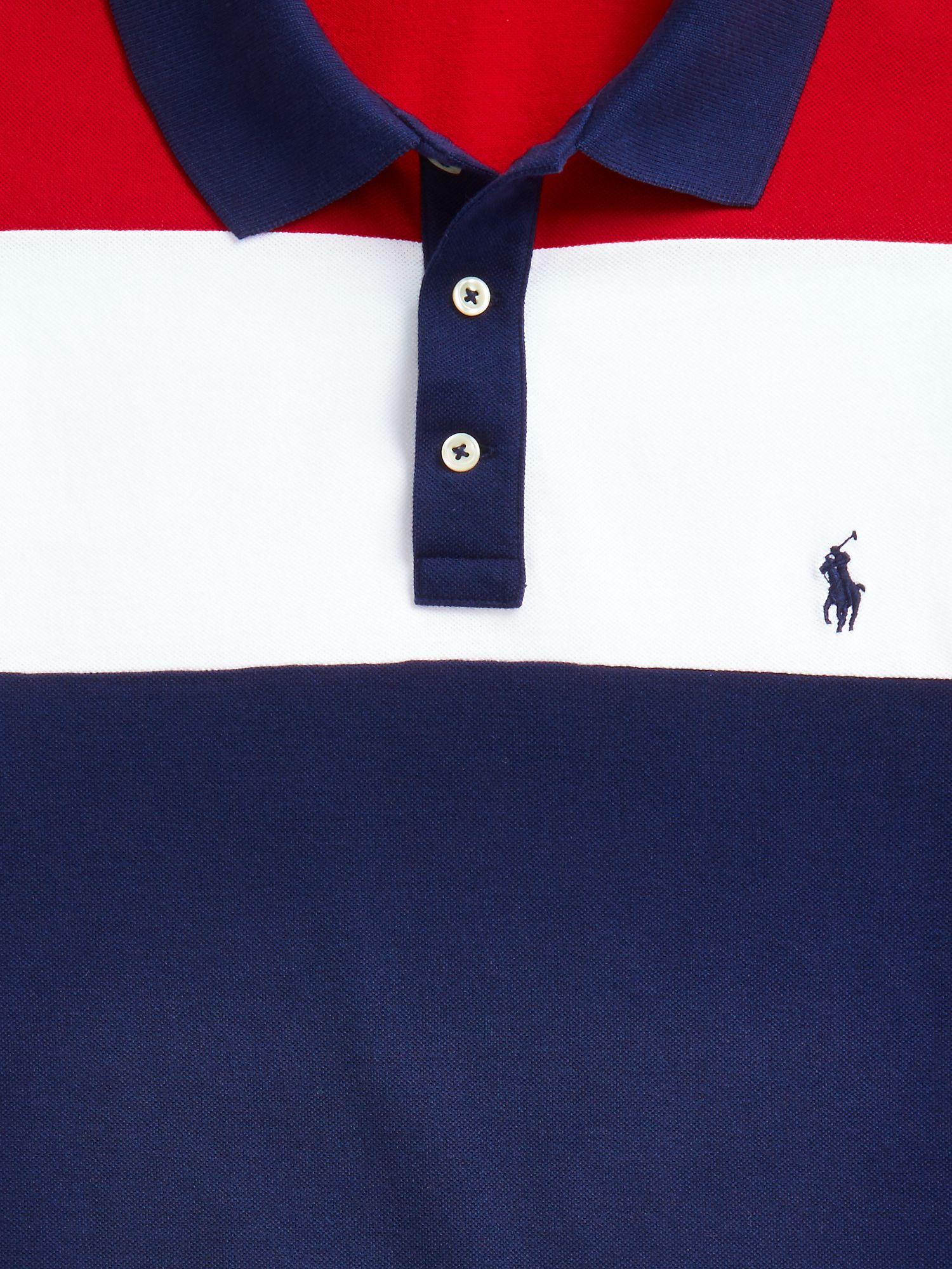 Polo Ralph Lauren Short Sleeve Colour Block Polo Shirt, Cruise Navy/Multi