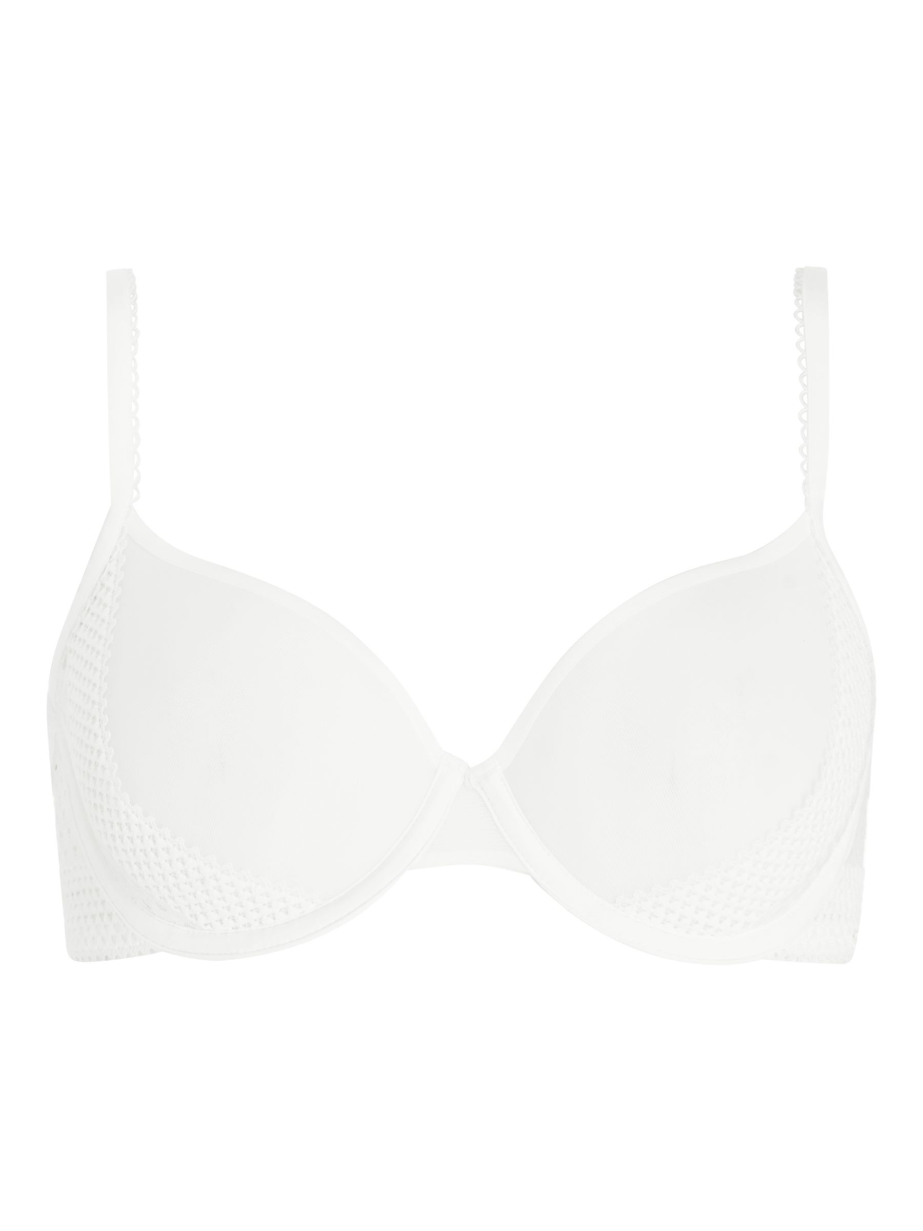 Calvin Klein Pique Lace Demi Bra, White at John Lewis & Partners