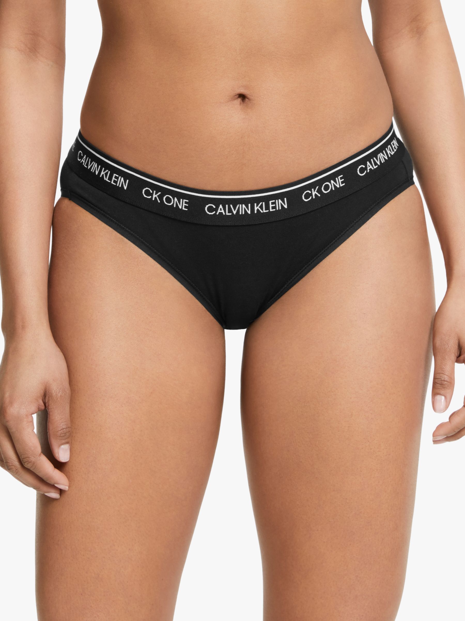 Calvin Klein Underwear Ck One Logo Bikini Briefs Black At John Lewis And Partners