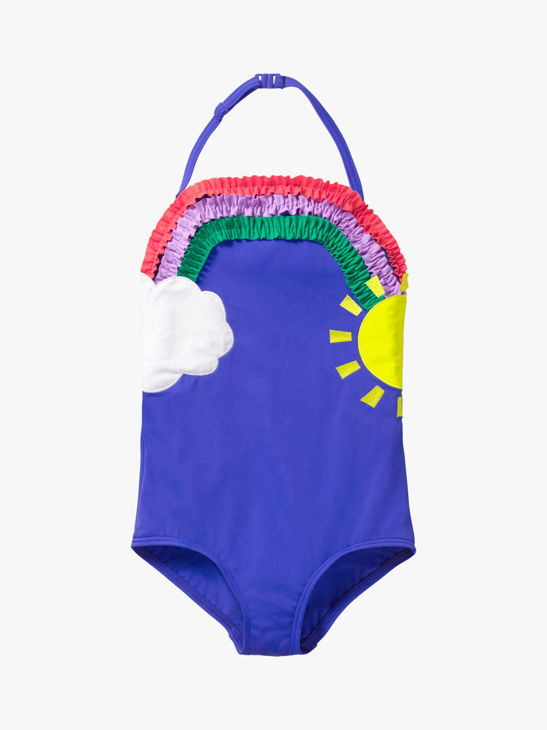 Mini Boden Girls Applique Rainbow Swimsuit Navy At John Lewis And Partners