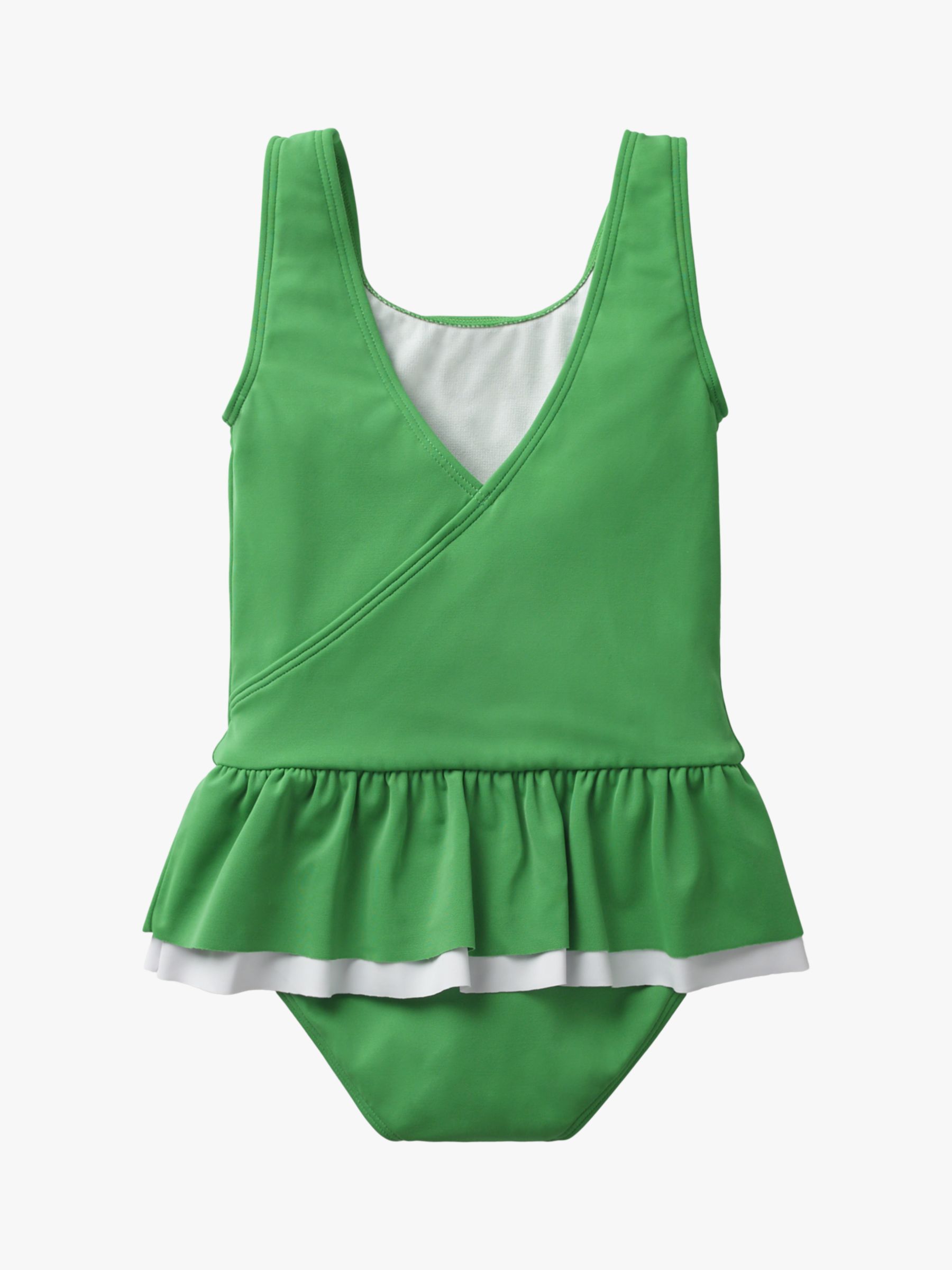 Mini Boden Girls Applique Flower Swimsuit Green At John Lewis And Partners