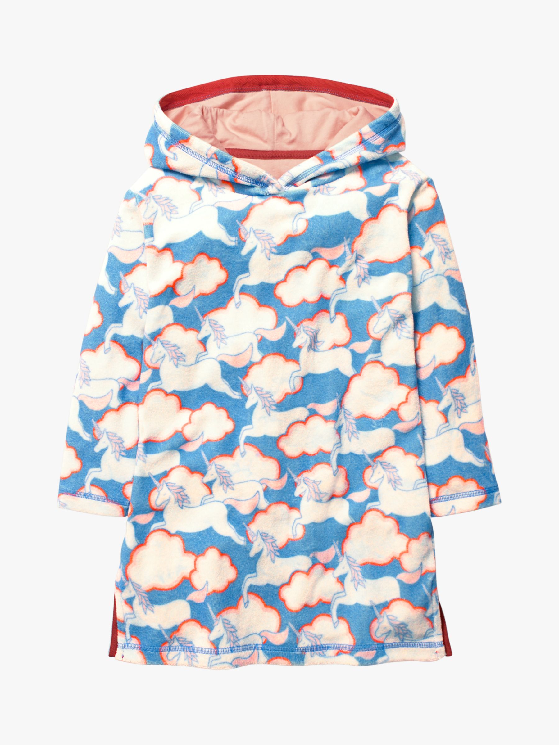 Mini Boden Girls' Fun Towelling Beach Dress, Blue at John Lewis & Partners