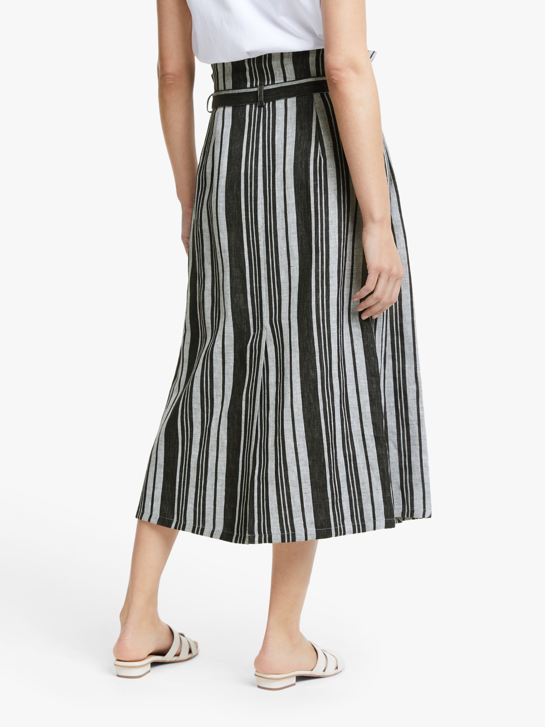 Weekend Max Mara Giada Stripe Linen Blend Skirt, Black/Multi at John ...