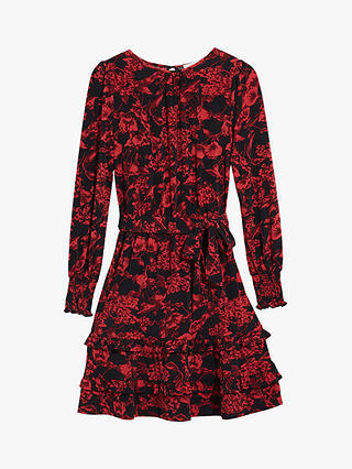 Oasis Floral Ruffle Mini Dress, Multi