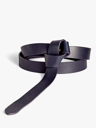 Jigsaw Leather Knot Belt, Navy