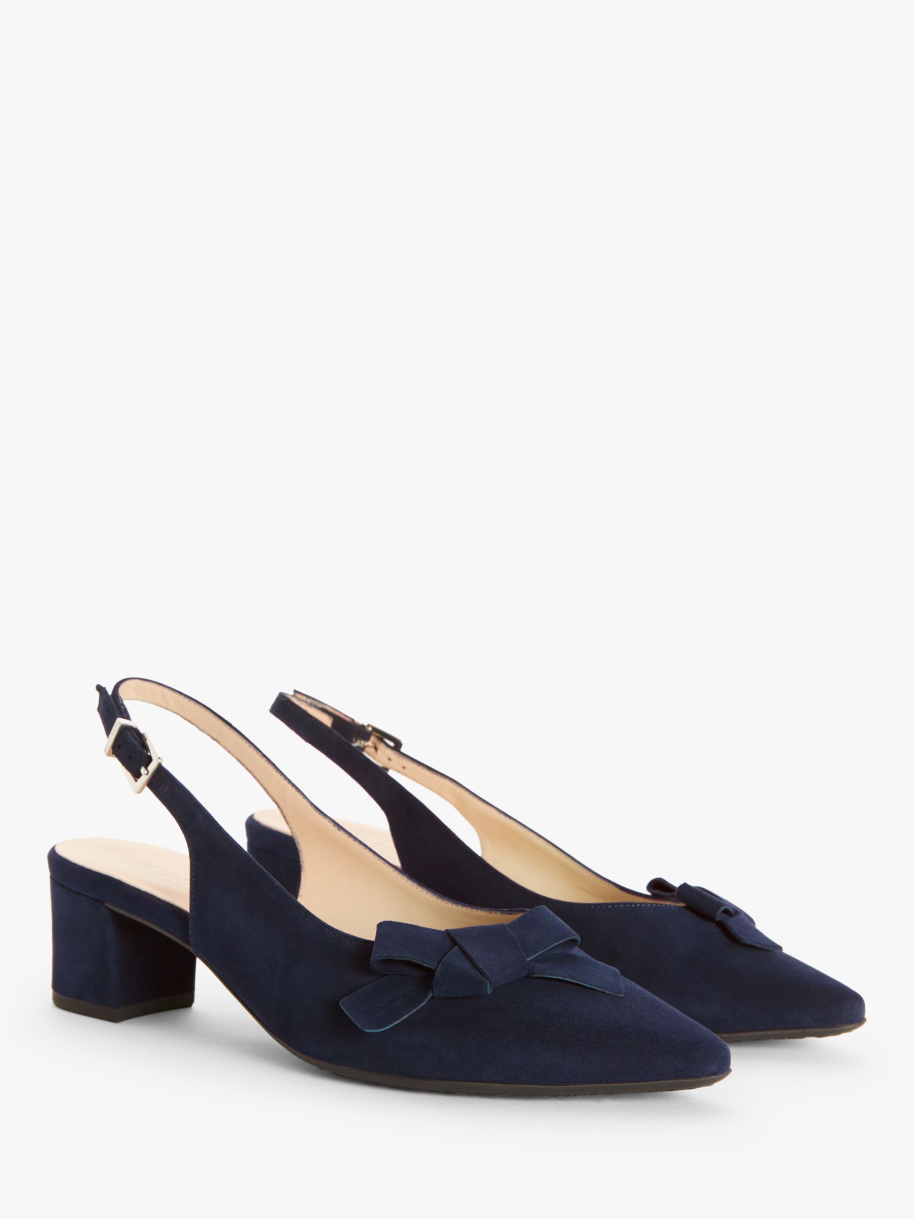 Peter Kaiser Shania Suede Bow Slingback Court Shoes, Navy