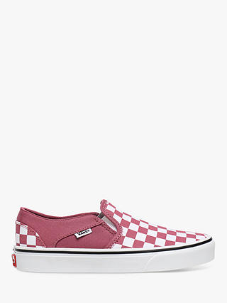 Vans Asher Checker Board Slip On Trainers, Pink