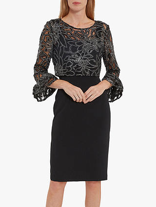 Gina Bacconi Kenna Embroidered Overtop Dress, Black