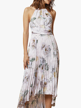 Ted Baker Daniiey Woodland Pleated Maxi Dress, Pale Pink