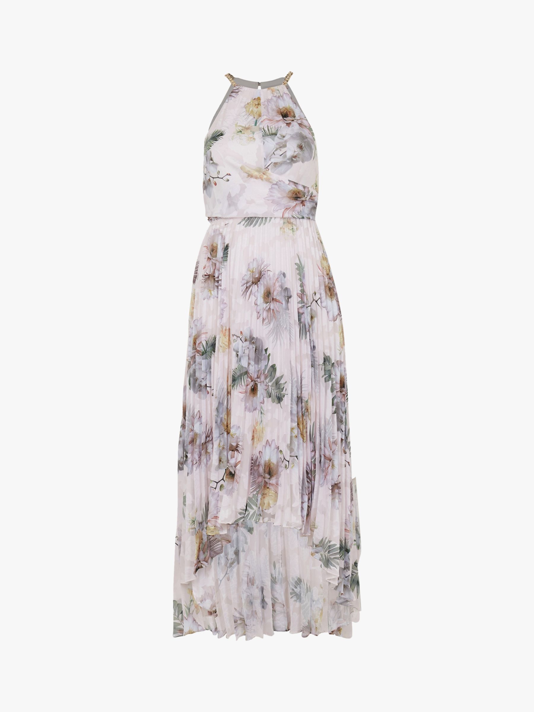 Ted Baker Daniiey Woodland Pleated Maxi Dress, Pale Pink at John Lewis ...