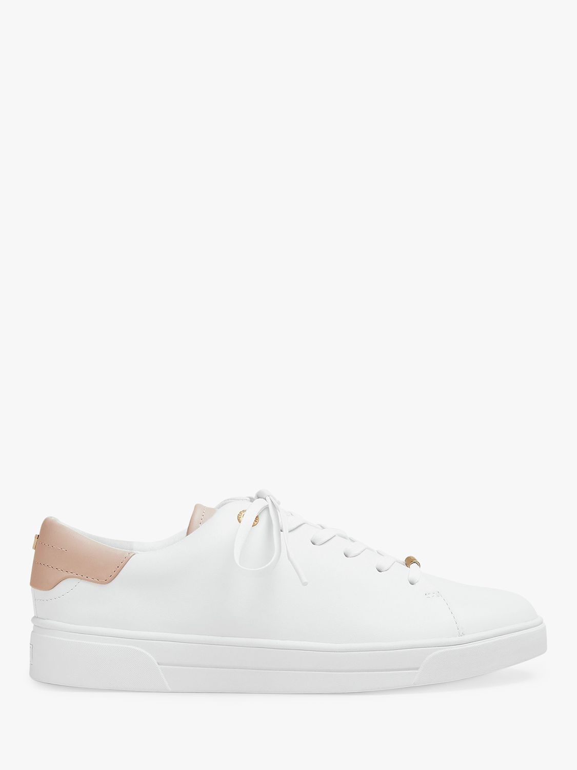 Ted Baker Zenib Leather Trainers, White/Pink