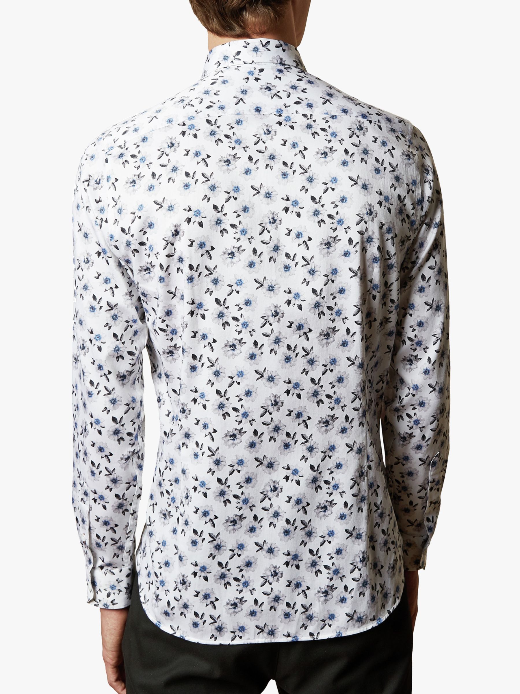 Ted Baker Wewill Floral Print Cotton Shirt, White