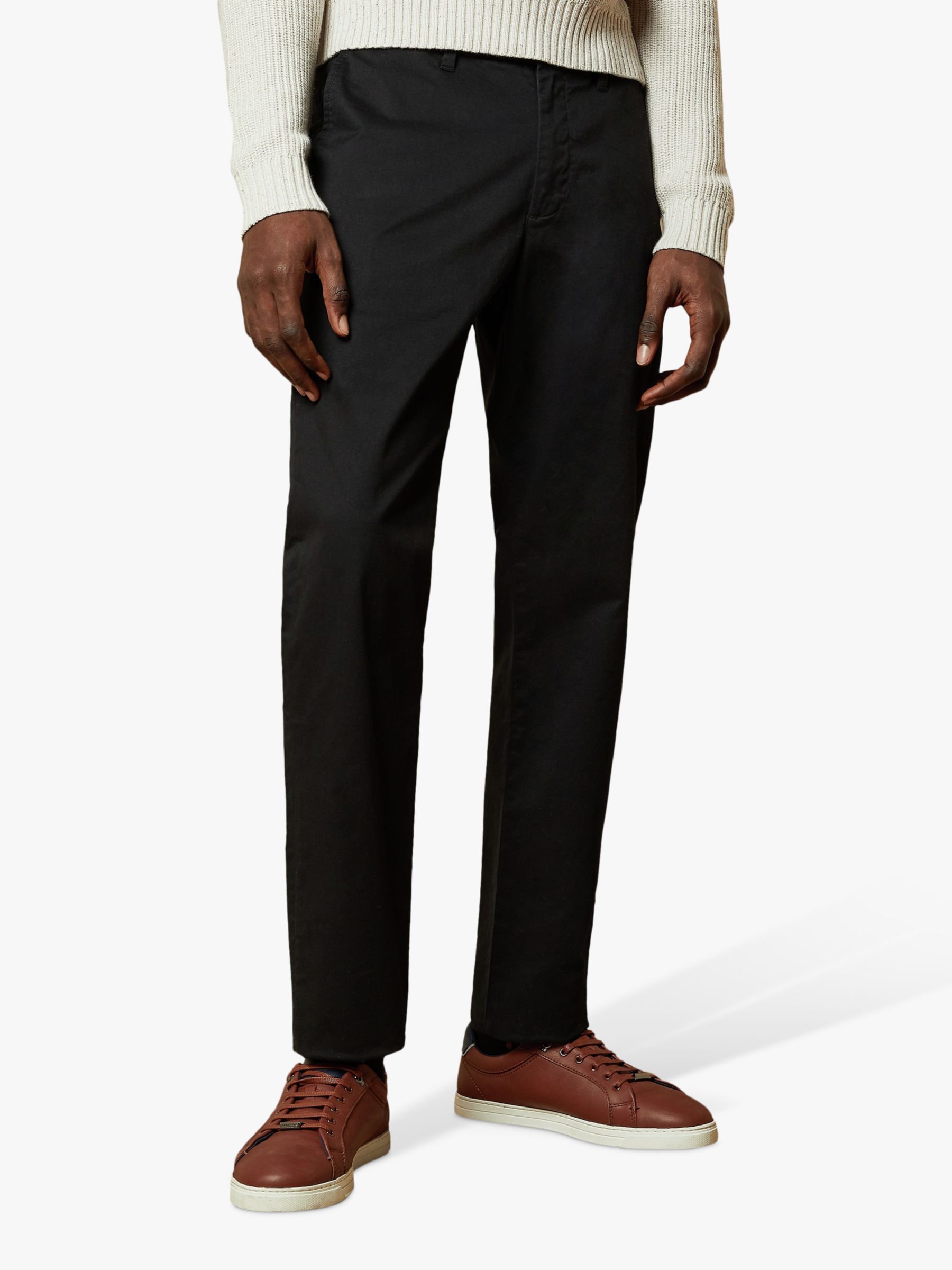 Ted Baker Clncere Classic Fit Chinos, Black at John Lewis & Partners