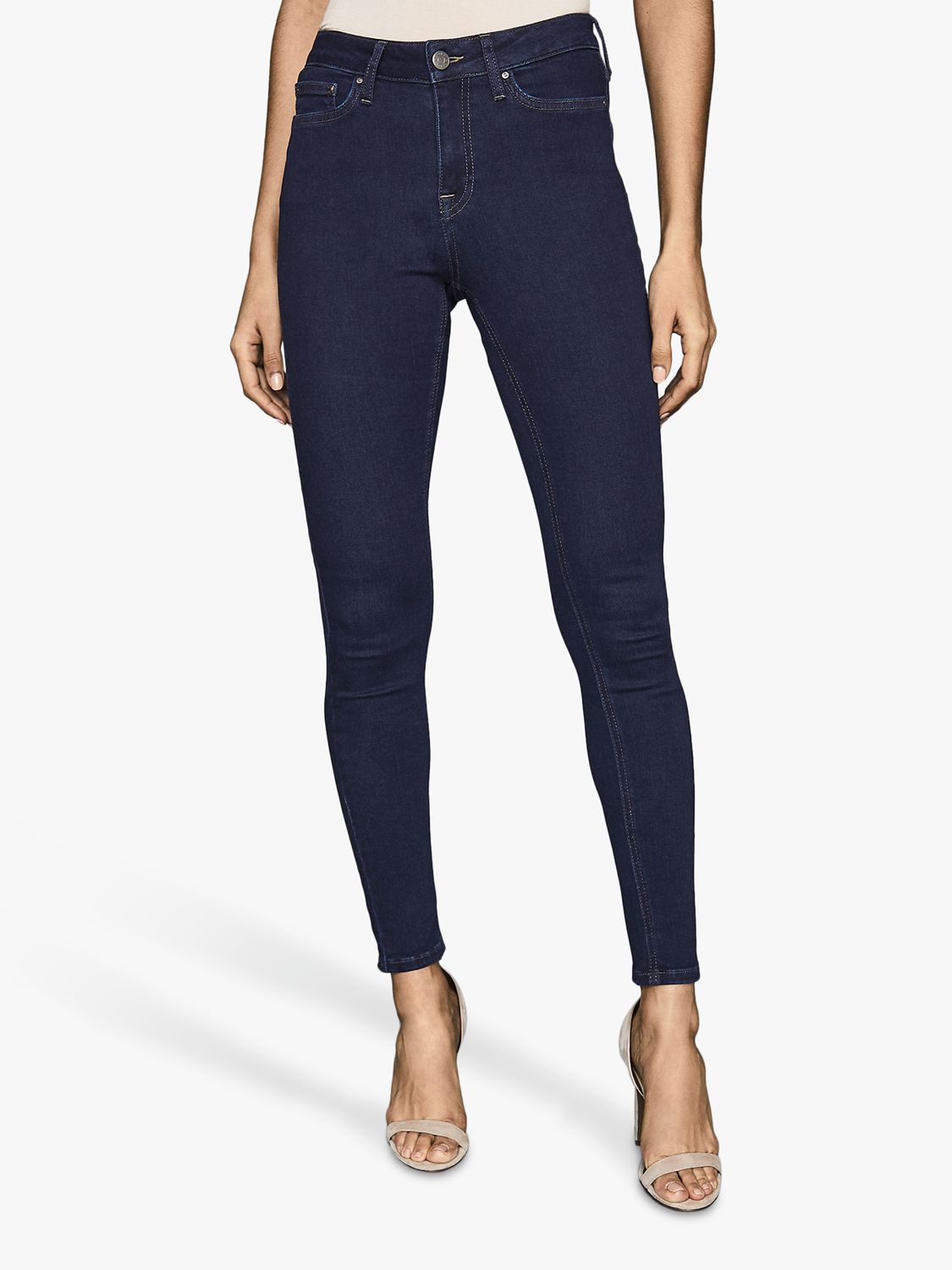 Reiss Lux Mid Ride Skinny Jeans, Indigo at John Lewis & Partners