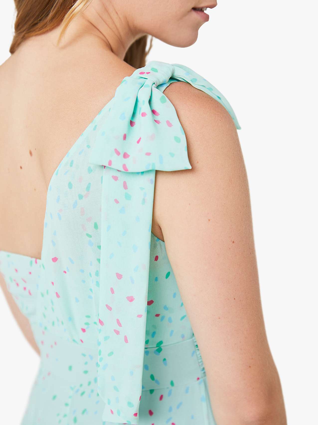 Buy Maids to Measure Georgina Asymmetric Bow Dress, Misty Green Confetti Print Online at johnlewis.com