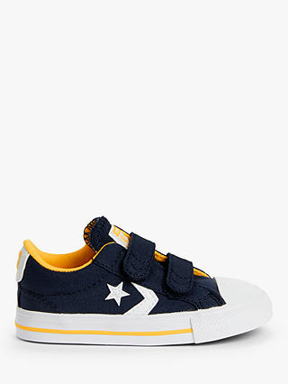 Converse Children's Varsity Star Player 2V Canvas Trainers, Navy/Yellow
