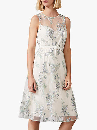 Phase Eight Lia Floral Embroidered Dress, Multi