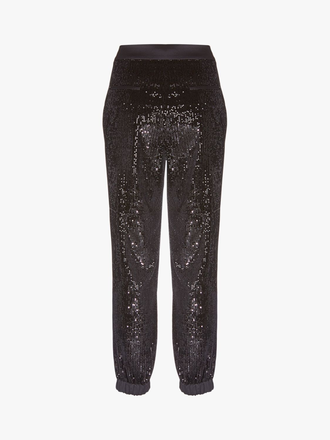 Mint Velvet Sequin Trousers, Black, 6S