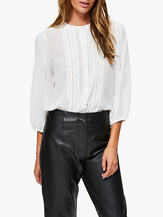 Selected Femme Valentina Laced Blouse, White