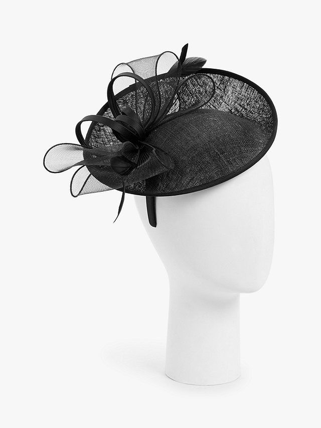 John Lewis & Partners Jess Up Turn Swirl Disc Occasion Hat, Black, One Size