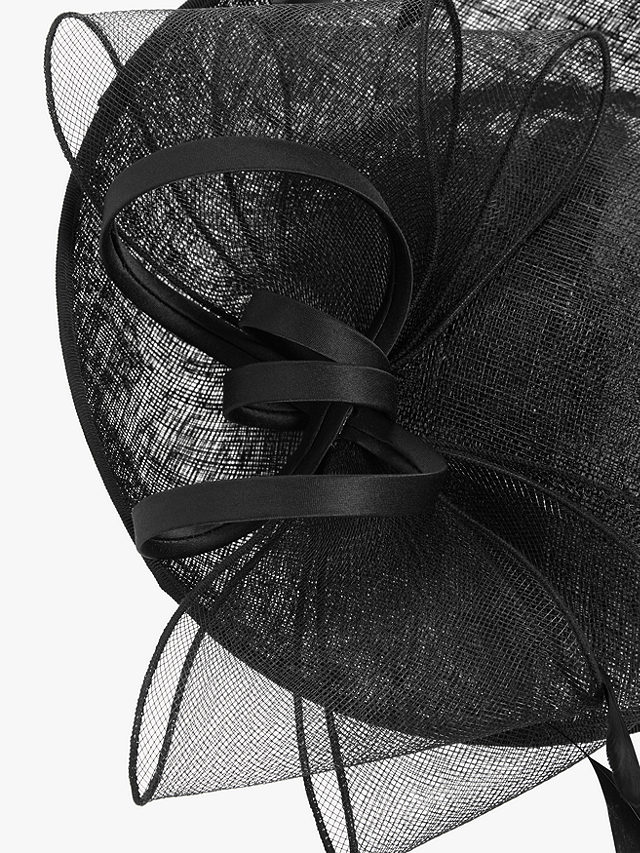 John Lewis & Partners Jess Up Turn Swirl Disc Occasion Hat, Black, One Size