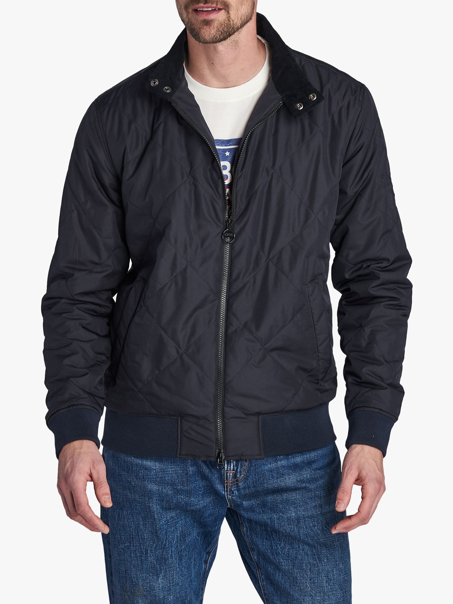 barbour steve mcqueen quilted bomber jacket