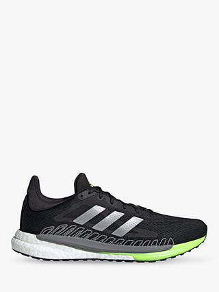 adidas SolarGlide 3 Men's Running Shoes, Core Black/Silver Met./Signal Green